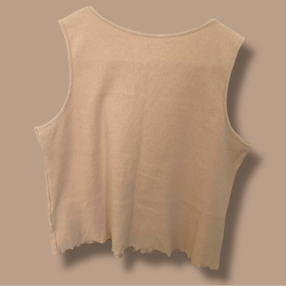 Ruby Rd Tan Tank Top with Embellished Neckline - Picture 3 of 9